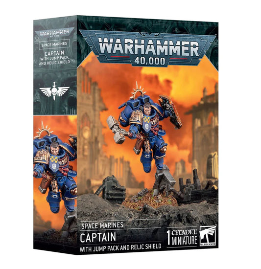 WH: SPACE MARINE CAPTAIN WITH JUMP PACK & RELIC SHIELD